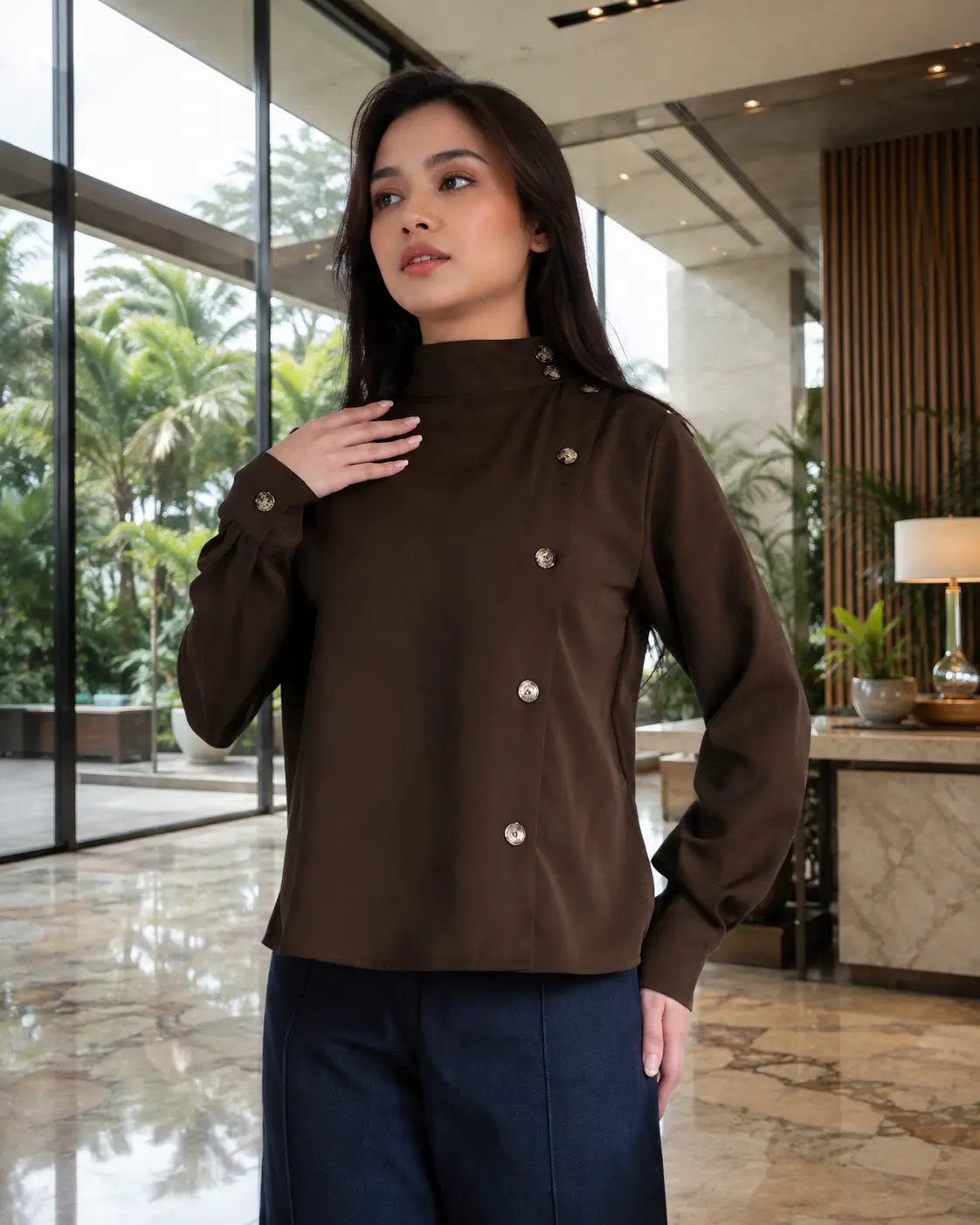 Livia High Neck Top — NO BRAND